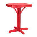 C.R. Plastic Products Outdoor Tables Pub Tables Square Counter Table T36 Red