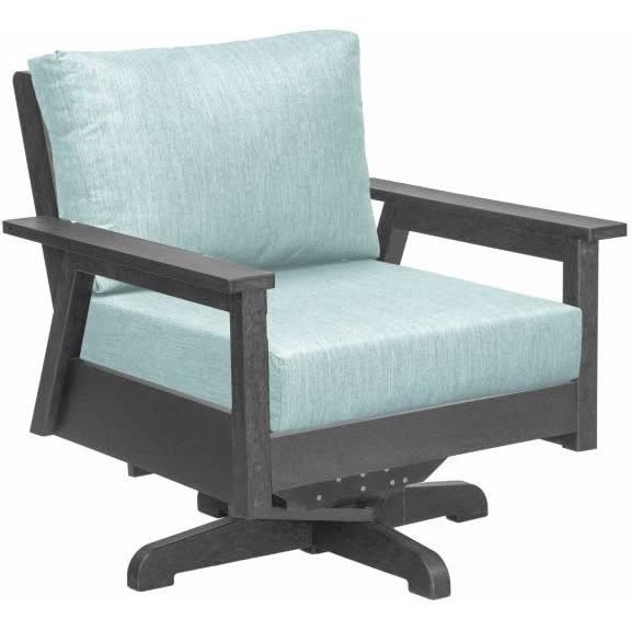 C.R. Plastic Products Tofino DSF284 Swivel Arm Chair - Slate Grey/Blis