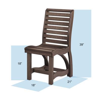 C.R. Plastic Products Outdoor Seating Dining Chairs Dining Side Chair C35 Cedar