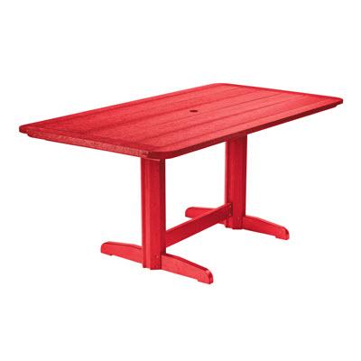 C.R. Plastic Products Outdoor Tables Dining Tables Rectangle Dining Table T11 Red #01 IMAGE 1