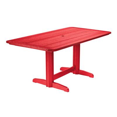 C.R. Plastic Products Outdoor Tables Dining Tables Rectangle Dining Table T11 Red