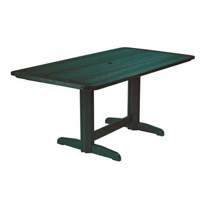 C.R. Plastic Products Outdoor Tables Dining Tables Rectangle Dining Table T11 Green #06 IMAGE 1