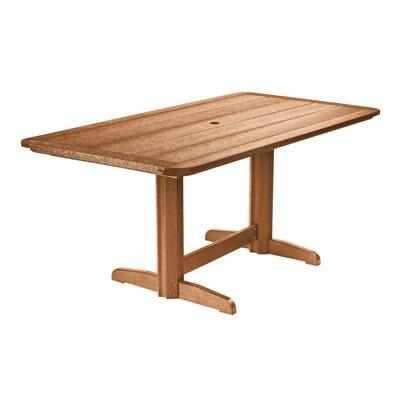 C.R. Plastic Products Outdoor Tables Dining Tables Rectangle Dining Table T11 Cedar #08 IMAGE 1