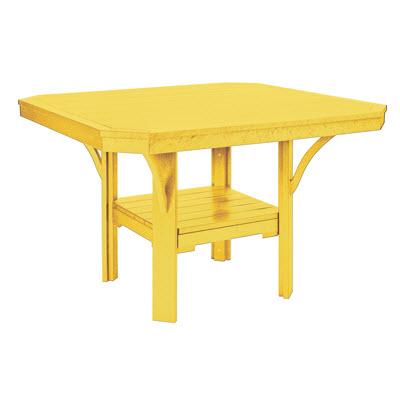 C.R. Plastic Products Outdoor Tables Dining Tables Square Dining Table T35 Yellow #04 IMAGE 1