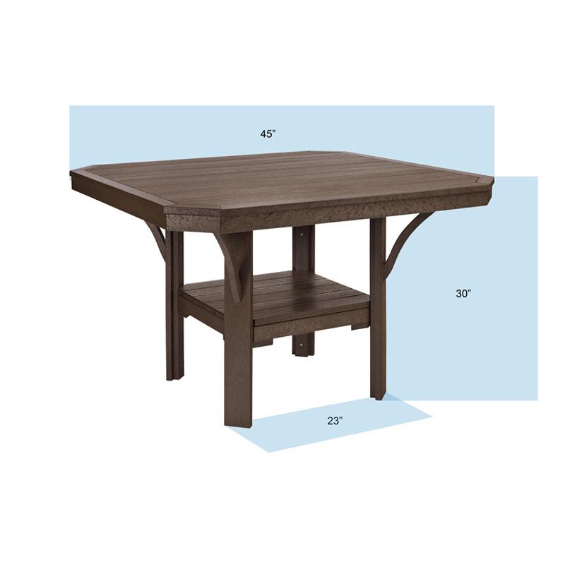 C.R. Plastic Products Outdoor Tables Dining Tables Square Dining Table T35 Cedar