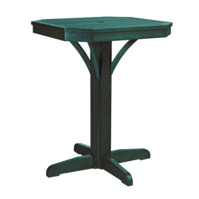 C.R. Plastic Products Outdoor Tables Pub Tables Square Counter Table T36 Green #06 IMAGE 1