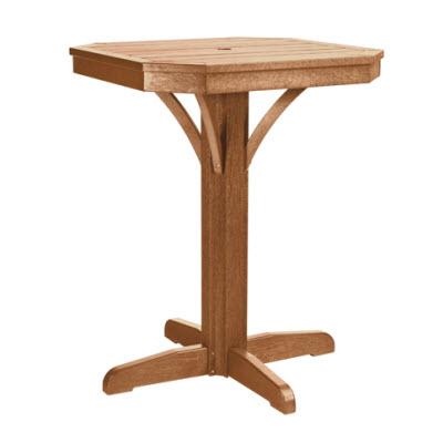 C.R. Plastic Products Outdoor Tables Pub Tables Square Counter Table T36 Cedar #08 IMAGE 1