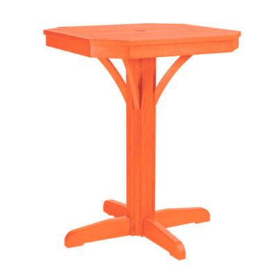 C.R. Plastic Products Outdoor Tables Pub Tables Square Counter Table T36 Orange