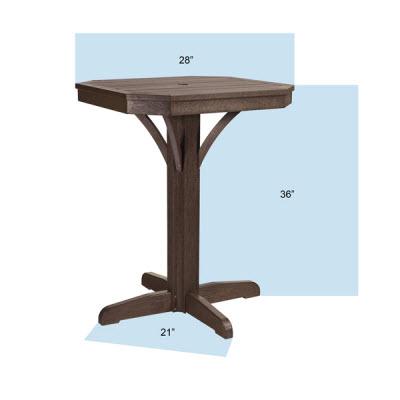 C.R. Plastic Products Outdoor Tables Pub Tables Square Counter Table T36 Kiwi Lime