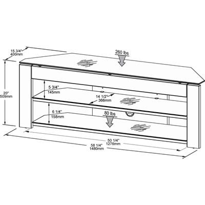 Techcraft Flat Panel TV Stand with Cable Management MD65 IMAGE 2