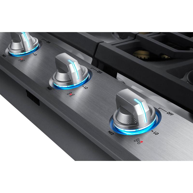 Samsung 36-inch Built-in Gas Cooktop with Wi-Fi and Bluetooth Connected NA36N7755TS/AA IMAGE 4
