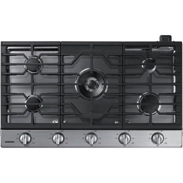  Samsung 36-inch Built-In Gas Cooktop with Wi-Fi Connectivity NA36N6555TS/AA IMAGE 1