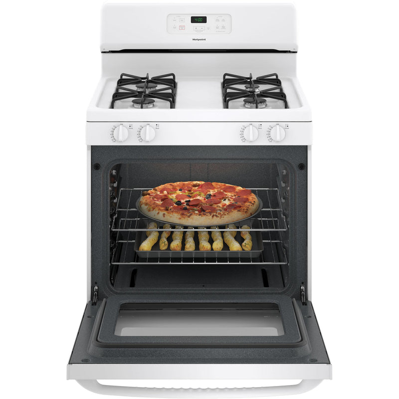 Hotpoint 30-inch Freestanding Gas Range RGBS400DMWW IMAGE 5