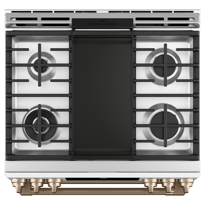 Café 30-inch Slide-in Gas Double Oven Range with Convection Technology CGS750P4MW2 IMAGE 4
