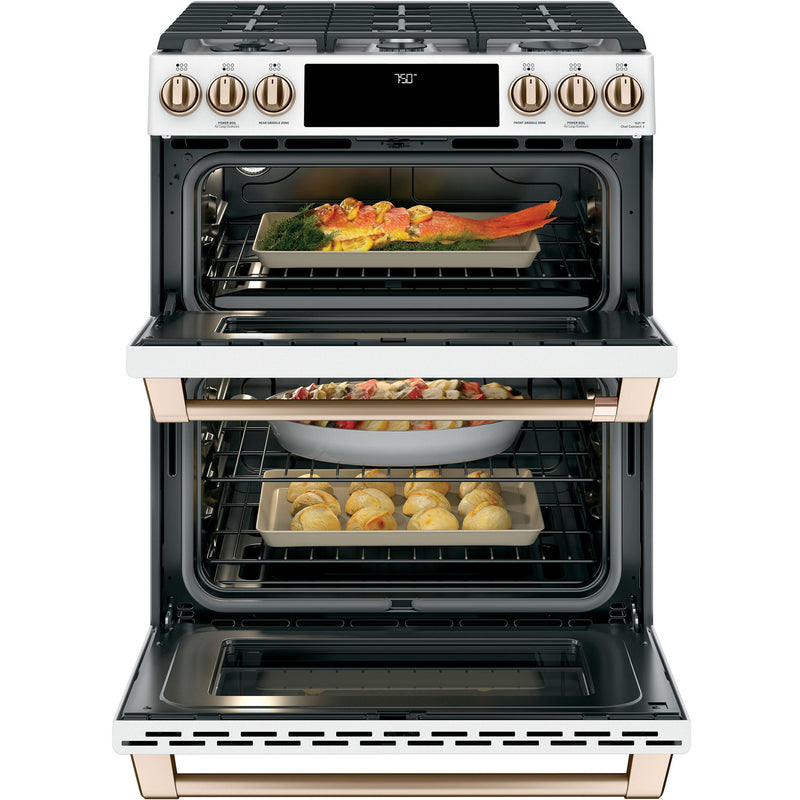 Café 30-inch Slide-in Gas Double Oven Range with Convection Technology CGS750P4MW2 IMAGE 6