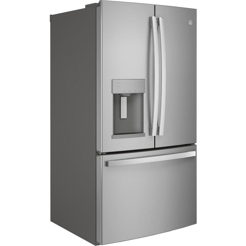 GE 36-inch, 27.8 cu.ft. Freestanding French 3-Door Refrigerator with Ice and Water Dispensing System GFE28GYNFS IMAGE 5
