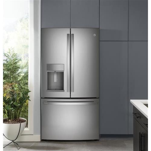 GE Profile 36-inch, 27.7 cu.ft. Freestanding French 3-Door Refrigerator with External Water and Ice Dispensing System PFE28KYNFS IMAGE 15