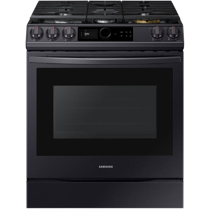  Samsung 30-inch Slide-in Gas Range with Wi-Fi Technology NX60T8711SG/AA IMAGE 1