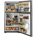  GE 33-inch, 21.9 cu. ft. Top Freezer Refrigerator with edge-to-edge glass shelves GTE22JSNRSS IMAGE 3
