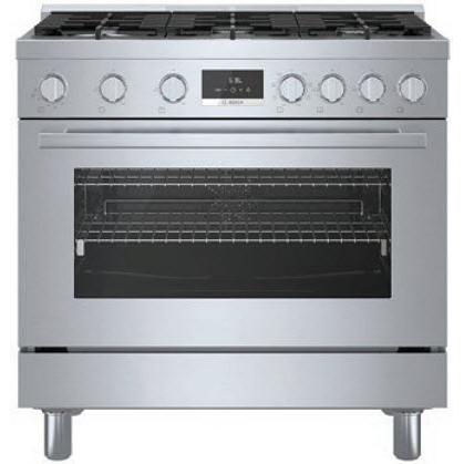 Bosch 36-inch Freestanding Dual Fuel Range with European Convection Technology HDS8655U IMAGE 1