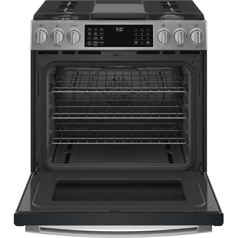 GE Profile 30-inch Slide-In Gas Range with No Preheat Air Fry PGS930YPFS IMAGE 2