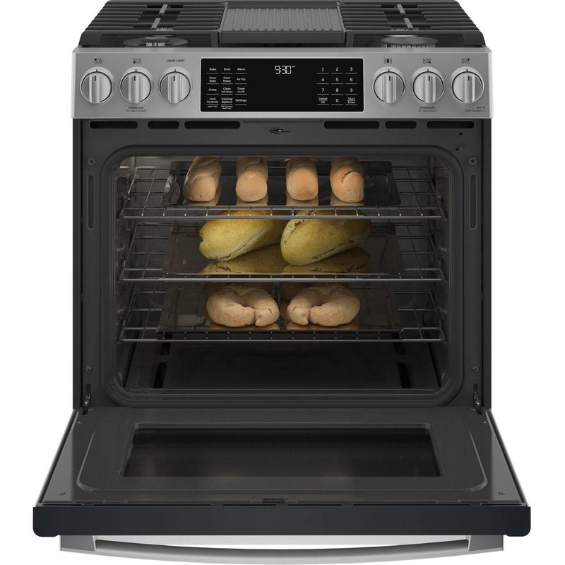 GE Profile 30-inch Slide-In Gas Range with No Preheat Air Fry PGS930YPFS IMAGE 3