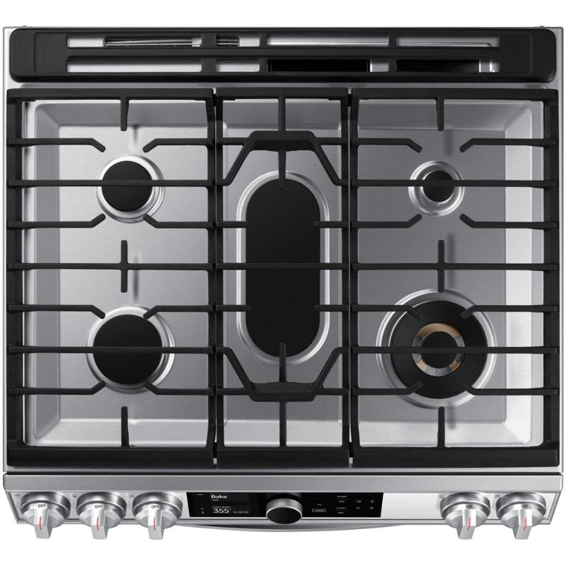  Samsung 30-inch Slide-In Dual Fuel Range with Wi-Fi Connectivity NY63T8751SS/AA IMAGE 5