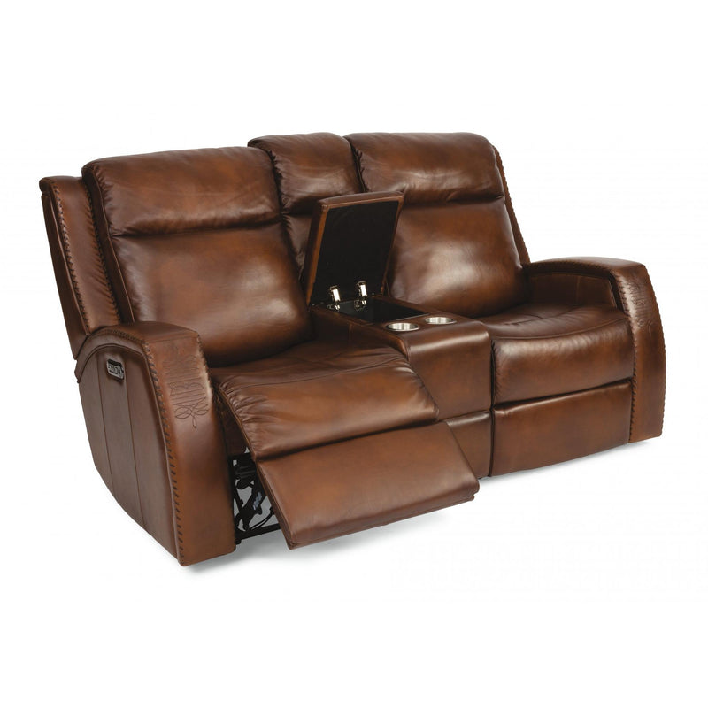 Flexsteel Mustang Power Reclining Leather Sofa 1873 62PH 729 70
