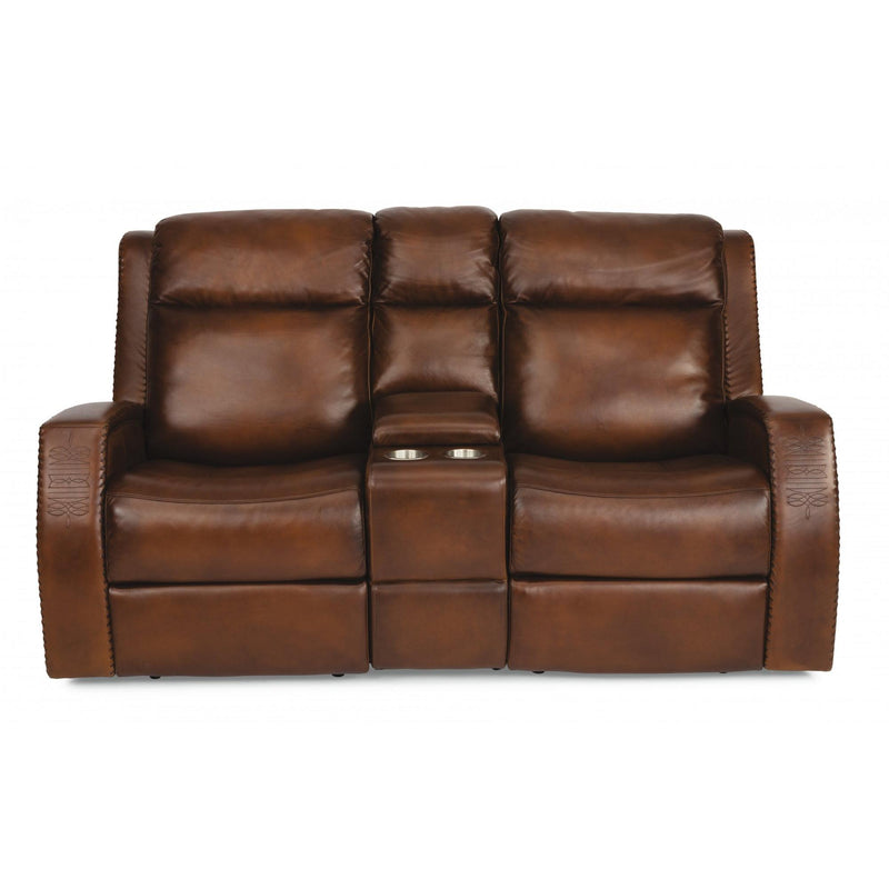 Flexsteel Mustang Power Reclining Leather Loveseat 1873-64PH-729-70 IMAGE 3