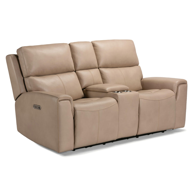 Flexsteel Jarvis Power Reclining Leather Match Loveseat 1828-64PH 009-12 IMAGE 2