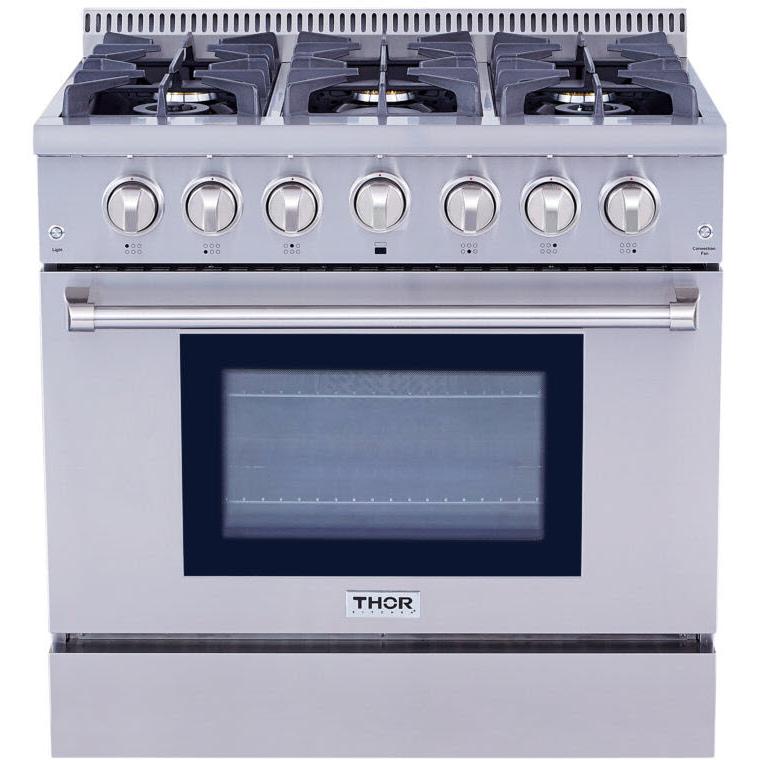  Thor Kitchen 36-inch Freestanding Gas Range HRG3618ULP IMAGE 1