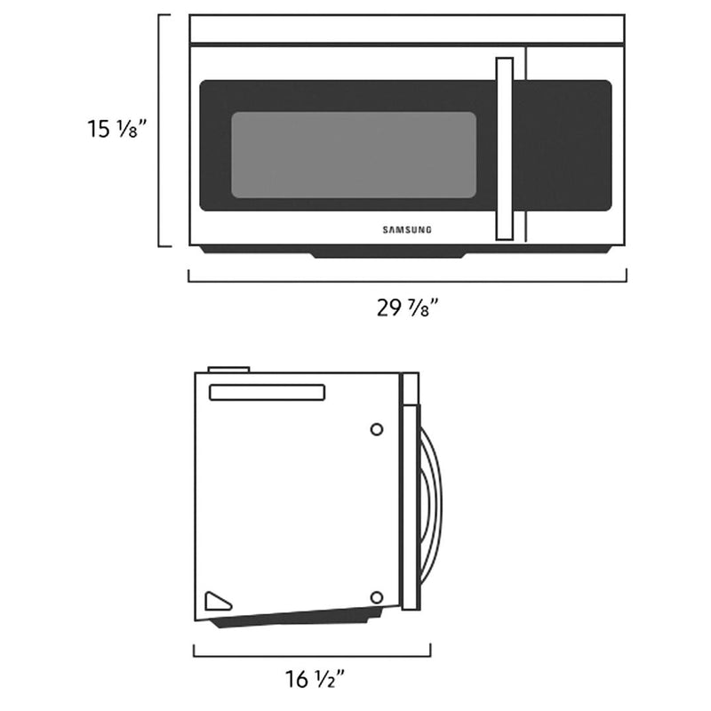 Samsung 30-inch, 1.6 cu.ft. Over-the-Range Microwave Oven with LED Display ME16A4021AS/AA IMAGE 5