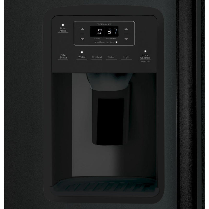 GE 36-inch, 25.3 cu. ft. Side-by-Side Refrigerator with Water and Ice Dispenser GSS25GGPBB IMAGE 4