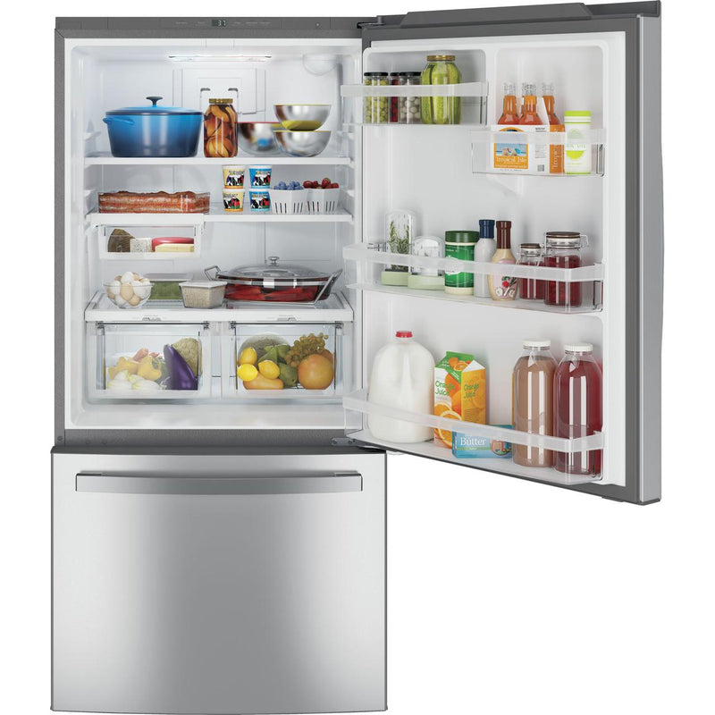 GE 33-inch, 24.8 cu.ft. Freestanding Bottom Freezer Refrigerator with Interior Ice Maker GDE25EYKFS IMAGE 4