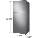  Samsung 28-inch, 15.6 cu.ft. Freestanding Top Freezer Refrigerator with True No-Frost Technology RT16A6195SR/AA IMAGE 5