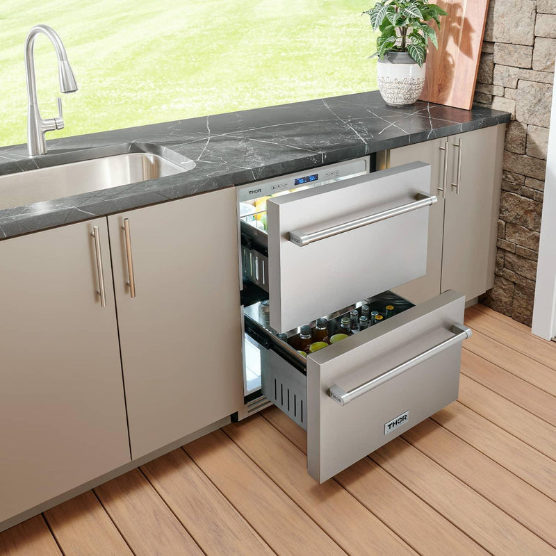  Thor Kitchen 24in Indoor/Outdoor Undercounter Refrigerator Drawer TRF24U IMAGE 10