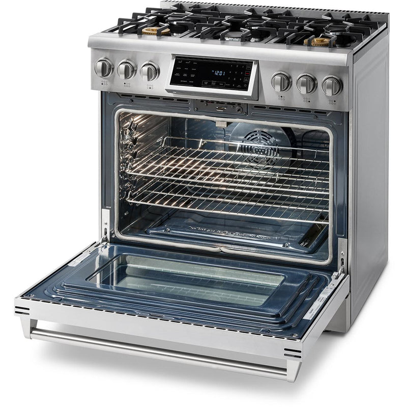  Thor Kitchen 36-inch Freestanding Gas Range with Convection Technology TRG3601LP IMAGE 2