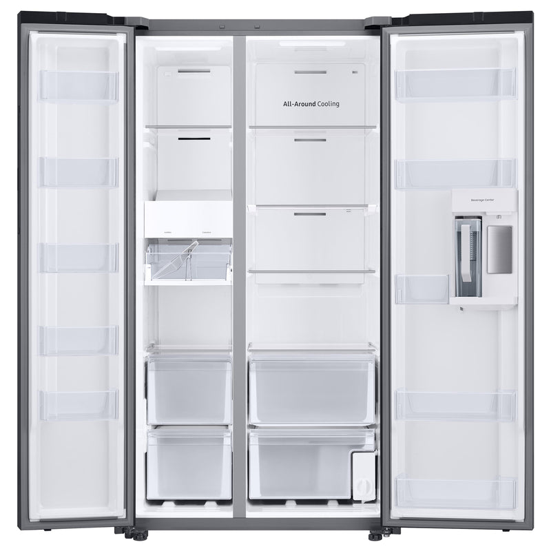 Samsung 36-inch, 28 cu. ft. Counter-Depth Side-by-Side Refrigerator with  Beverage Center™ RS28CB7600QLAA IMAGE 3