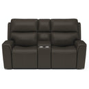 Flexsteel Jarvis Power Reclining Leather Match Loveseat 1828-64PH 009-70 IMAGE 2