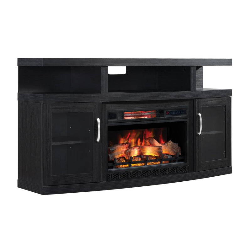 Twin-Star International Cantilever TV Stand with ClassicFlame® Electric Fireplace 26MM5508-NB04 IMAGE 1