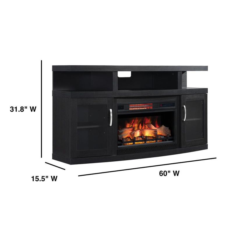 Twin-Star International Cantilever TV Stand with ClassicFlame® Electric Fireplace 26MM5508-NB04 IMAGE 3