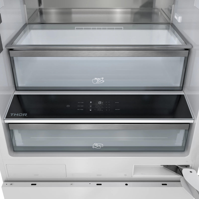  Thor Kitchen 30-inch, 16.1 cu. ft. Built-in Bottom Freezer Refrigerator with Water Dispenser XRF3016BBP IMAGE 7