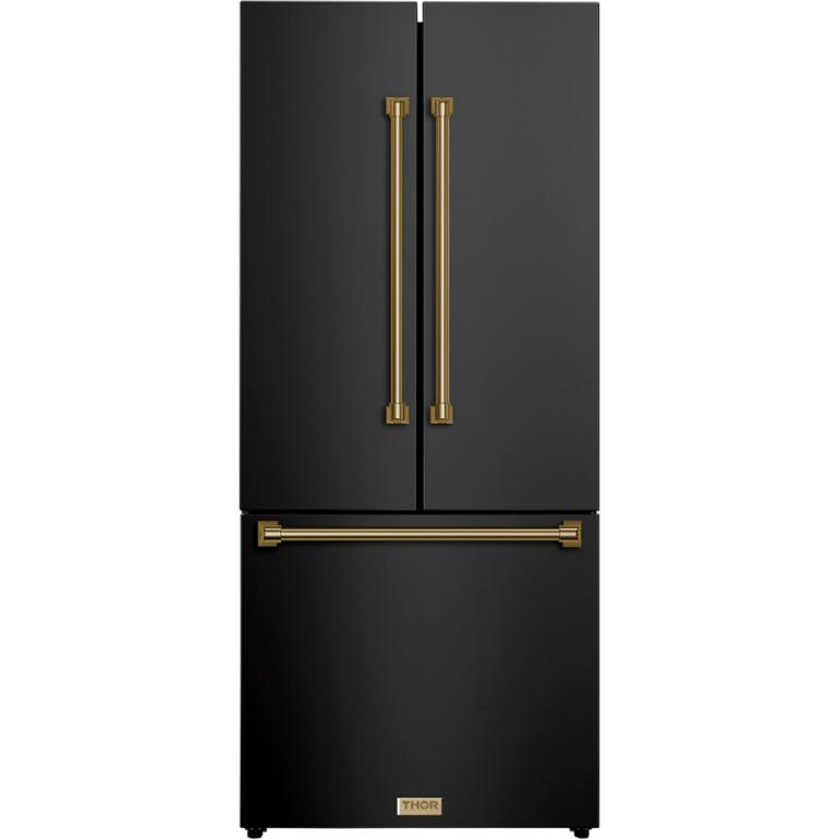  Thor Kitchen 30-inch, 17.7 cu. ft. Counter-Depth French 3-Door Refrigerator with Ice Maker RF3017FFD00-BRZ IMAGE 1