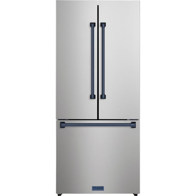  Thor Kitchen 30-inch, 17.7 cu. ft. Counter-Depth French 3-Door Refrigerator with Ice Maker RF3017FFD99-BLU IMAGE 1