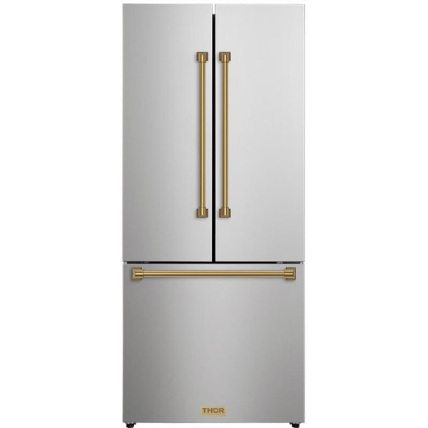  Thor Kitchen 30-inch, 17.7 cu. ft. Counter-Depth French 3-Door Refrigerator with Ice Maker RF3017FFD99-BRZ IMAGE 1