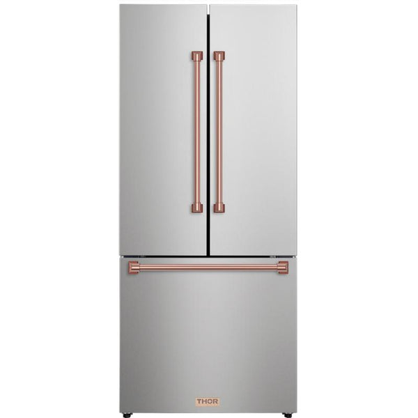  Thor Kitchen 30-inch, 17.7 cu. ft. Counter-Depth French 3-Door Refrigerator with Ice Maker RF3017FFD99-RSG IMAGE 1
