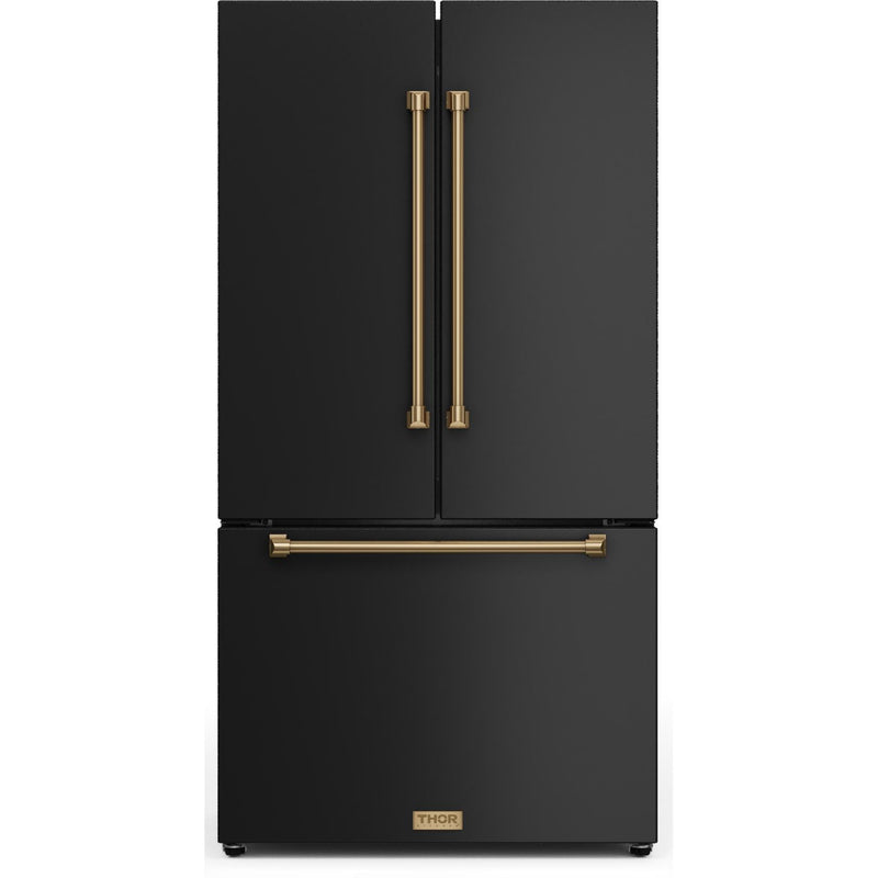  Thor Kitchen 36-inch, 20.3 cu. ft. Counter-Depth French 3-Door Refrigerator with Ice Maker RF3621CTD00-BRZ IMAGE 1