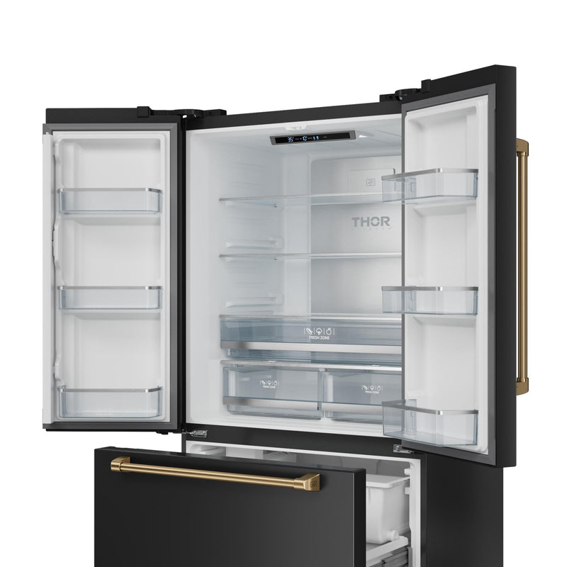  Thor Kitchen 36-inch, 20.3 cu. ft. Counter-Depth French 3-Door Refrigerator with Ice Maker RF3621CTD00-BRZ IMAGE 4