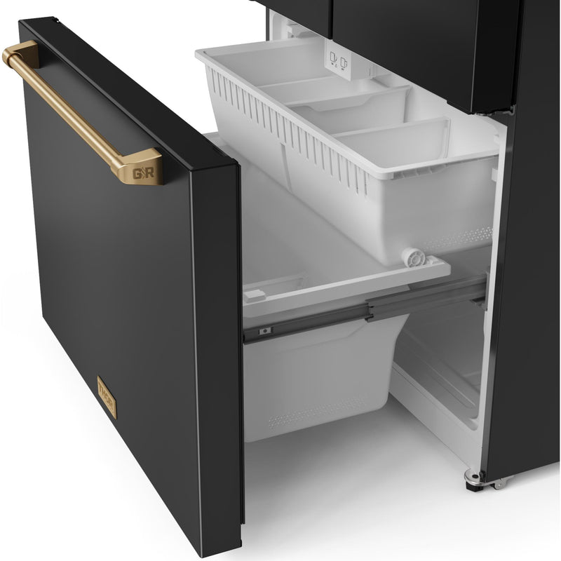  Thor Kitchen 36-inch, 20.3 cu. ft. Counter-Depth French 3-Door Refrigerator with Ice Maker RF3621CTD00-BRZ IMAGE 5