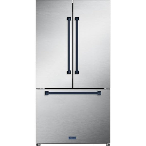  Thor Kitchen 36-inch, 20.3 cu. ft. Counter-Depth French 3-Door Refrigerator with Ice Maker RF3621CTD99-BLU IMAGE 1